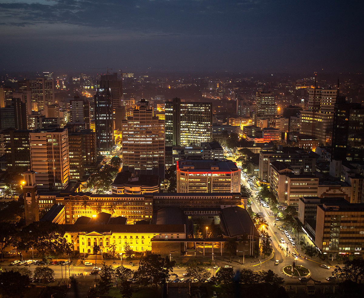 Nairobi cityscape at night